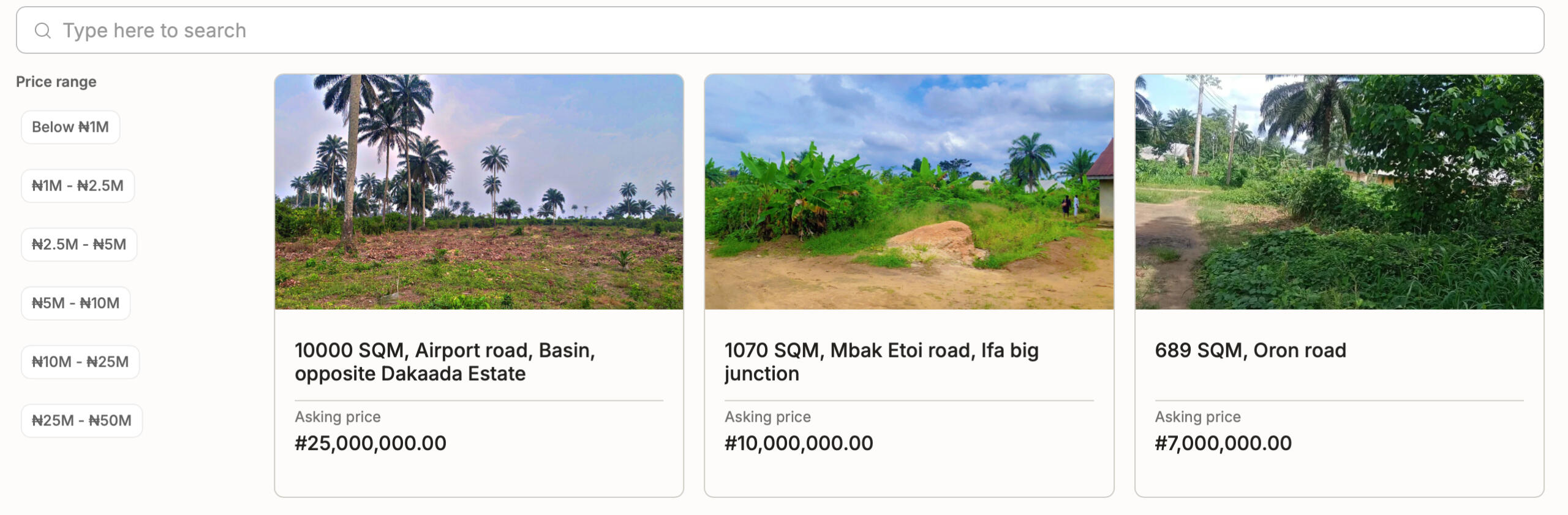 Lands for sale Lands for sale